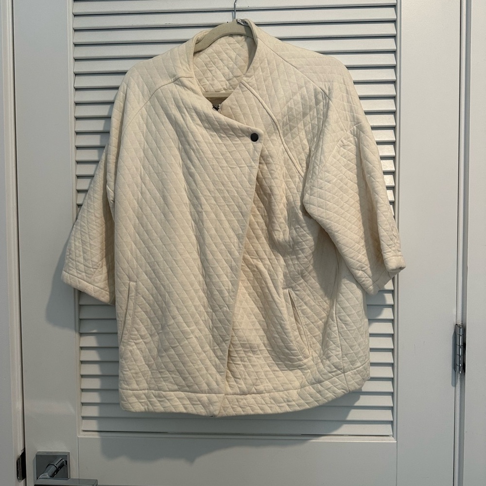 Bella Luxx Cream Quilted Bomber Jacket